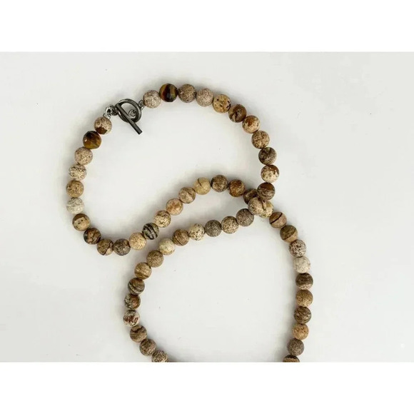 Tiger's Eye Agate Beaded Vintage Long Hand Strung Vintage Pendant Necklace - 16" - Picture 10 of 10